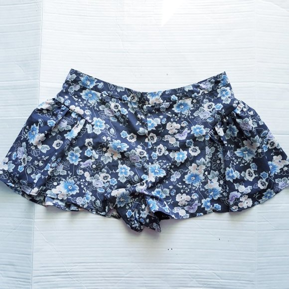 Free People High Waist Floral Flutter Shorts Sz 6 Boho Festival Sexy Black Flowy - Picture 2 of 9